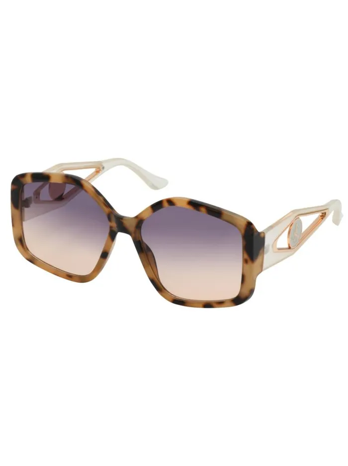 Women Oversized Geometric Sunglasses In Tortoise and Cream Jessica Simpson Sunglasses