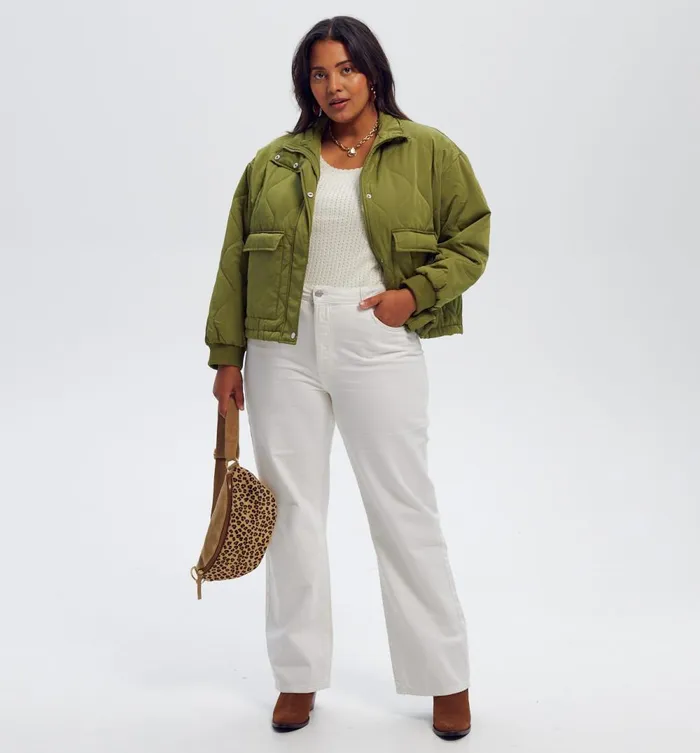 Women Oversized Padded Jacket 8211 Khaki Promod Jackets
