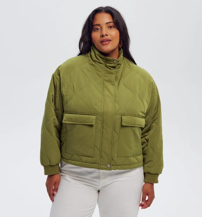 Women Oversized Padded Jacket 8211 Khaki Promod Jackets Women Oversized Padded Jacket 8211 Khaki Promod Jackets