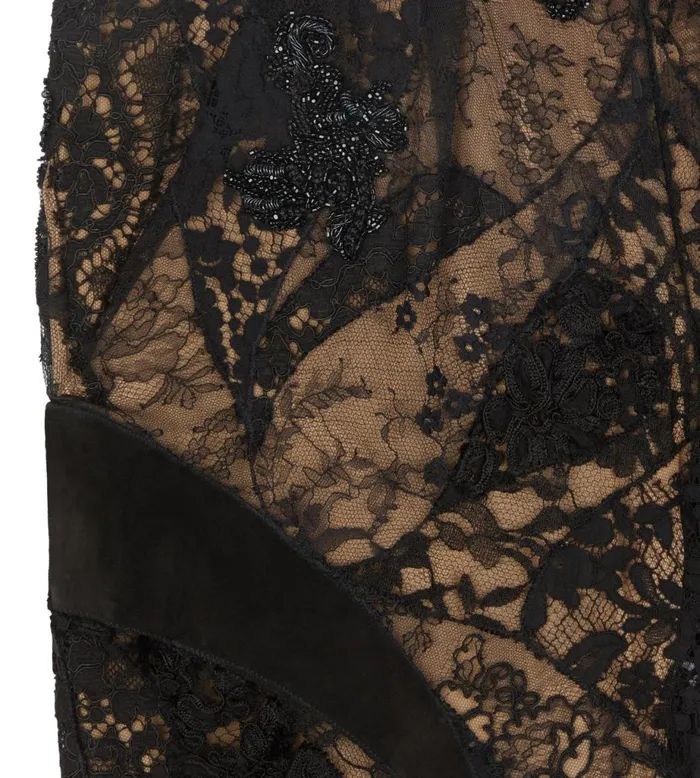 Women Pants and Shorts Tom Ford Lace Patchwork and Jet Embroidery Pants Black Women Pants and Shorts Tom Ford Lace Patchwork and Jet Embroidery Pants Black