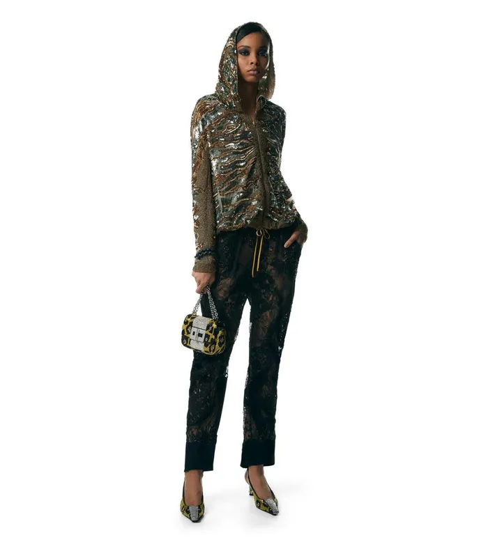 Women Pants and Shorts Tom Ford Lace Patchwork and Jet Embroidery Pants Black Women Pants and Shorts Tom Ford Lace Patchwork and Jet Embroidery Pants Black