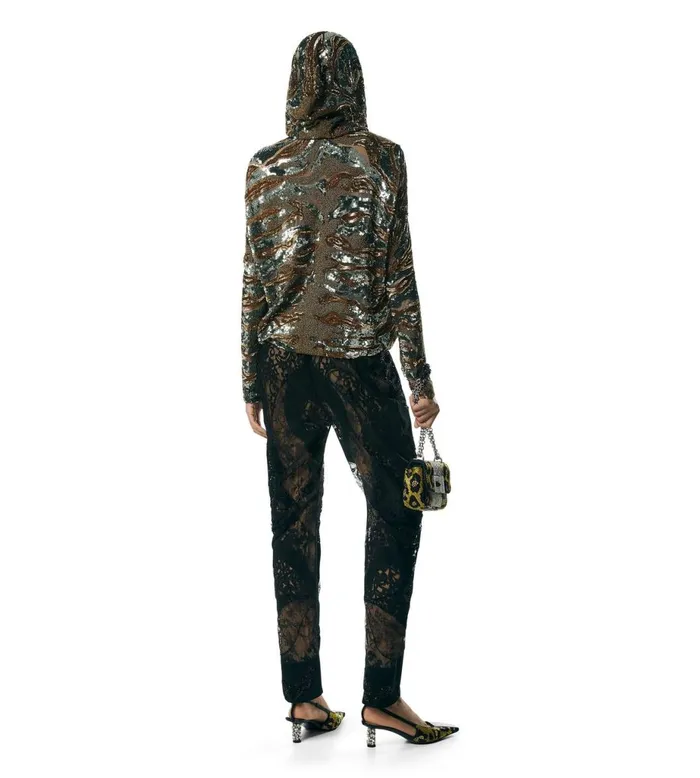Women Pants and Shorts Tom Ford Lace Patchwork and Jet Embroidery Pants Black Women Pants and Shorts Tom Ford Lace Patchwork and Jet Embroidery Pants Black