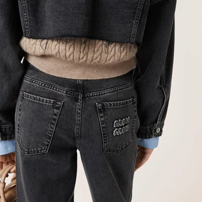 Women Pants And Shorts Miu Miu Fivepocket Black Denim Jeans Black Women Pants And Shorts Miu Miu Fivepocket Black Denim Jeans Black