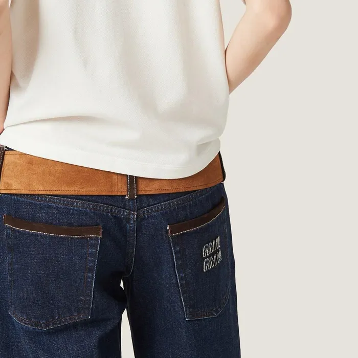 Women Pants And Shorts Miu Miu Fivepocket Denim Jeans Navy Women Pants And Shorts Miu Miu Fivepocket Denim Jeans Navy