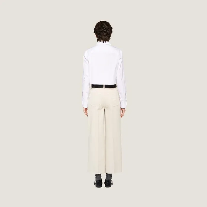Women Pants And Shorts Miu Miu Garmentdyed Drill Pants Chalk White Women Pants And Shorts Miu Miu Garmentdyed Drill Pants Chalk White