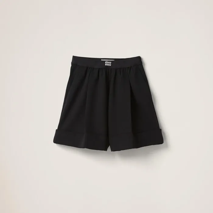 Women Pants And Shorts Miu Miu Grain De Poudre Bermudas Black