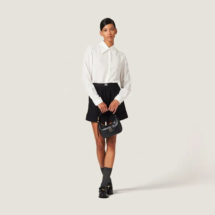 Women Pants And Shorts Miu Miu Grain De Poudre Bermudas Black Women Pants And Shorts Miu Miu Grain De Poudre Bermudas Black