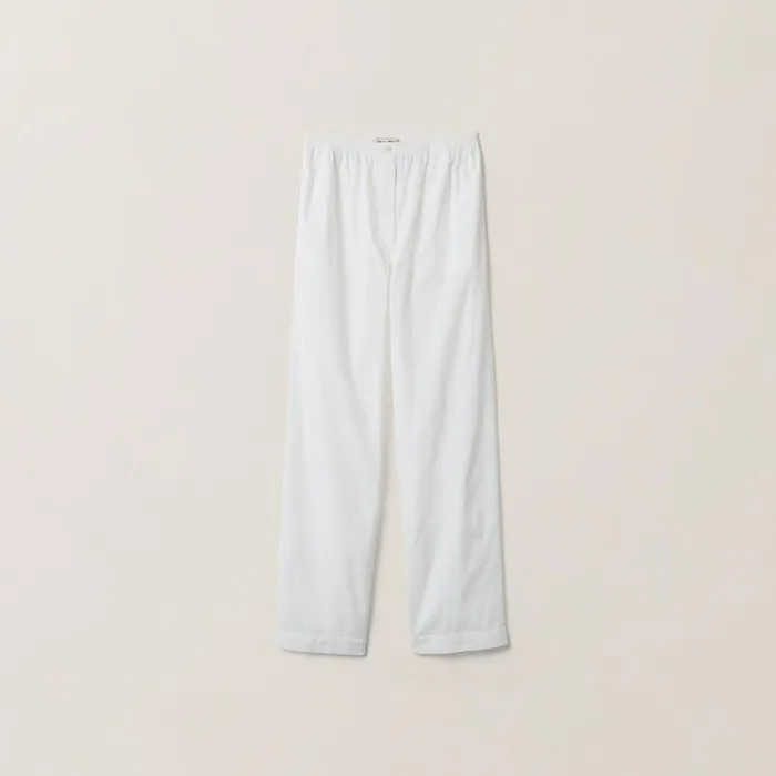 Women Pants And Shorts Miu Miu Poplin Pajama Pants White