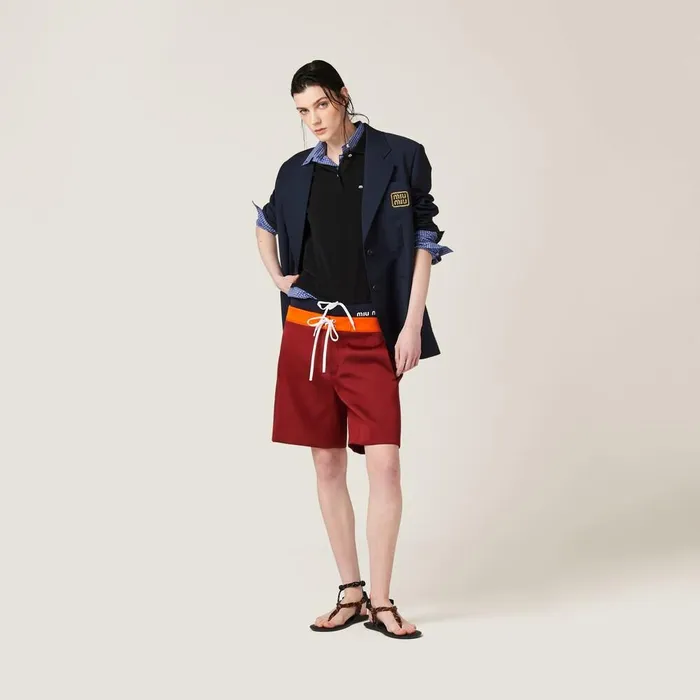Women Pants And Shorts Miu Miu Satin Bermudas Amaranthorange Women Pants And Shorts Miu Miu Satin Bermudas Amaranthorange