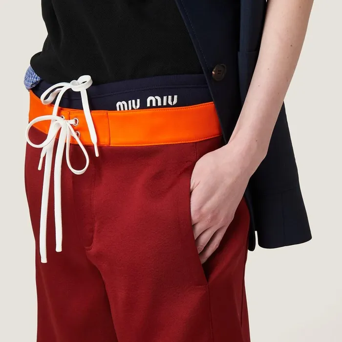 Women Pants And Shorts Miu Miu Satin Bermudas Amaranthorange Women Pants And Shorts Miu Miu Satin Bermudas Amaranthorange