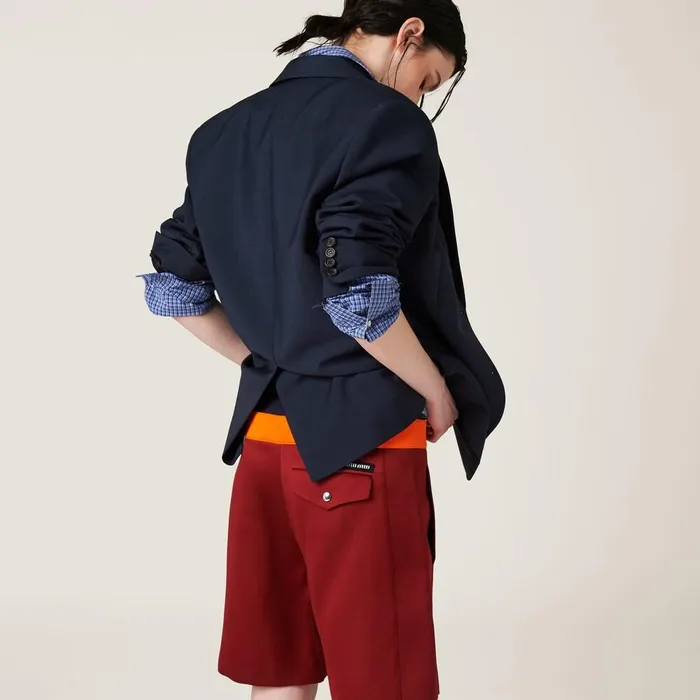 Women Pants And Shorts Miu Miu Satin Bermudas Amaranthorange Women Pants And Shorts Miu Miu Satin Bermudas Amaranthorange