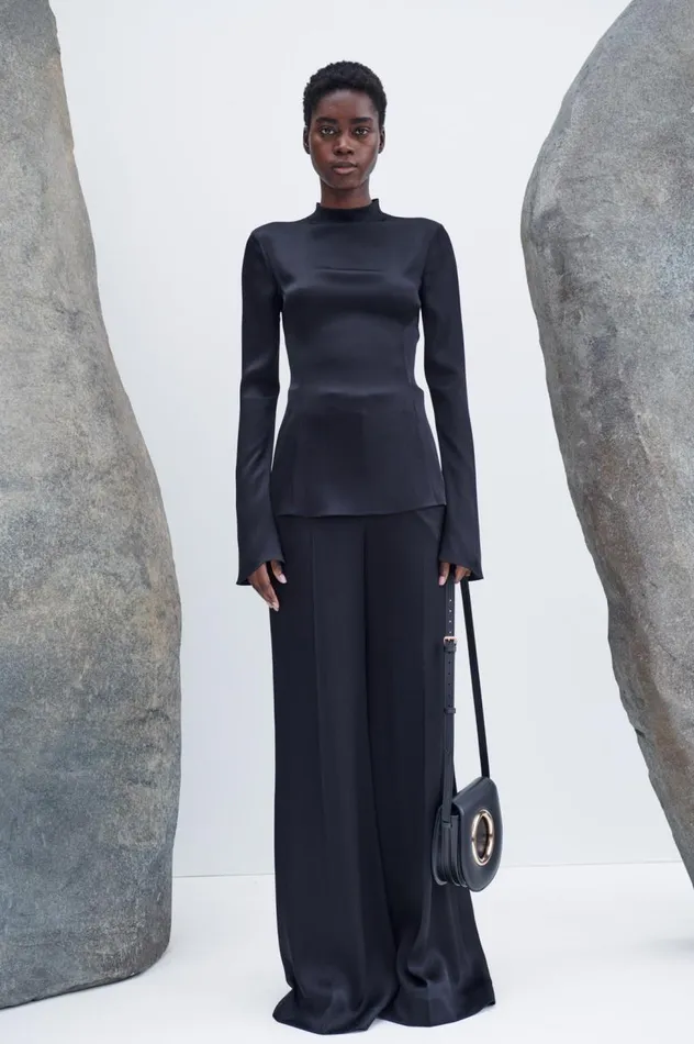 Women Pants Gabriela Hearst Mabon Pant In Black Silk Satin