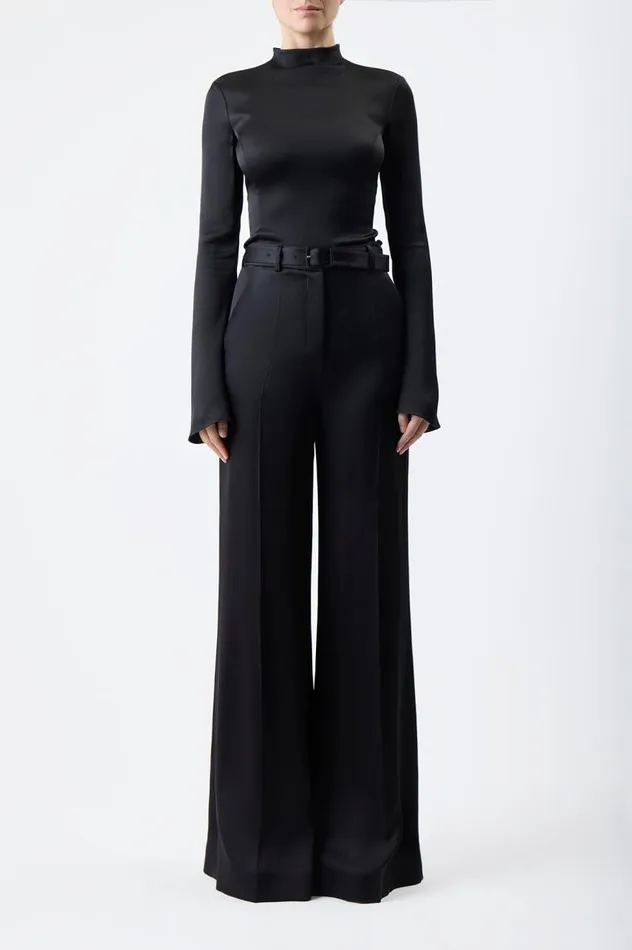 Women Pants Gabriela Hearst Mabon Pant In Black Silk Satin