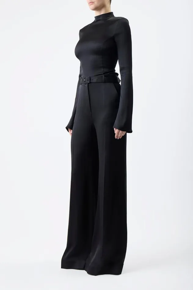 Women Pants Gabriela Hearst Mabon Pant In Black Silk Satin
