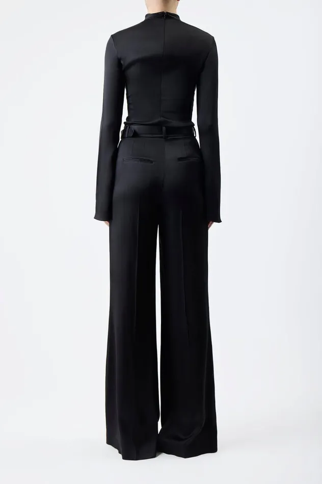 Women Pants Gabriela Hearst Mabon Pant In Black Silk Satin