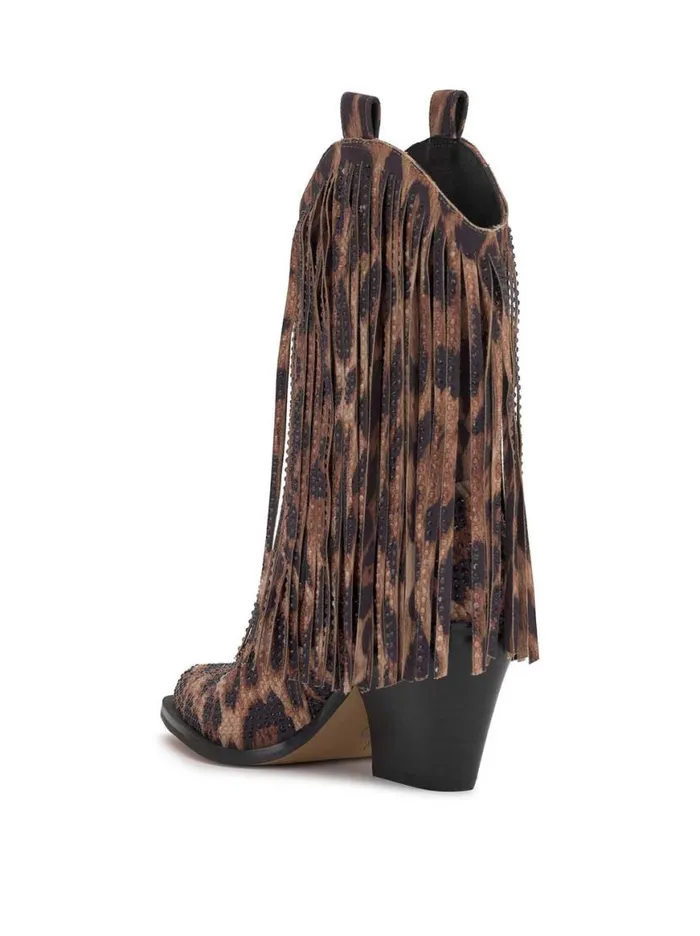 Women Paredisa Fringe Bootie In Leopard Jessica Simpson Boots and Booties