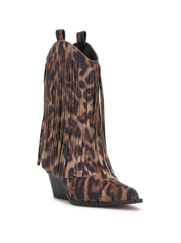 Women Paredisa Fringe Bootie In Leopard Jessica Simpson Boots and Booties
