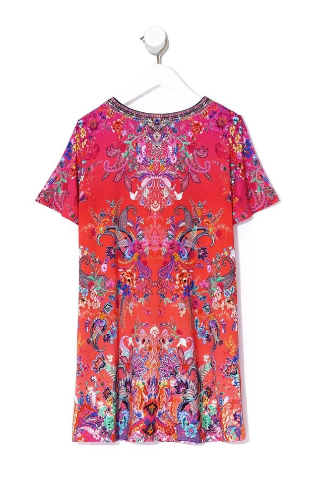 Women Party Dresses Camilla Kids Tshirt Dress With Flare Hem Free Love