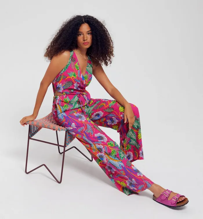 Women Patterned Jumpsuit 8211 Pink Print Promod Jumpsuits And Playsuits