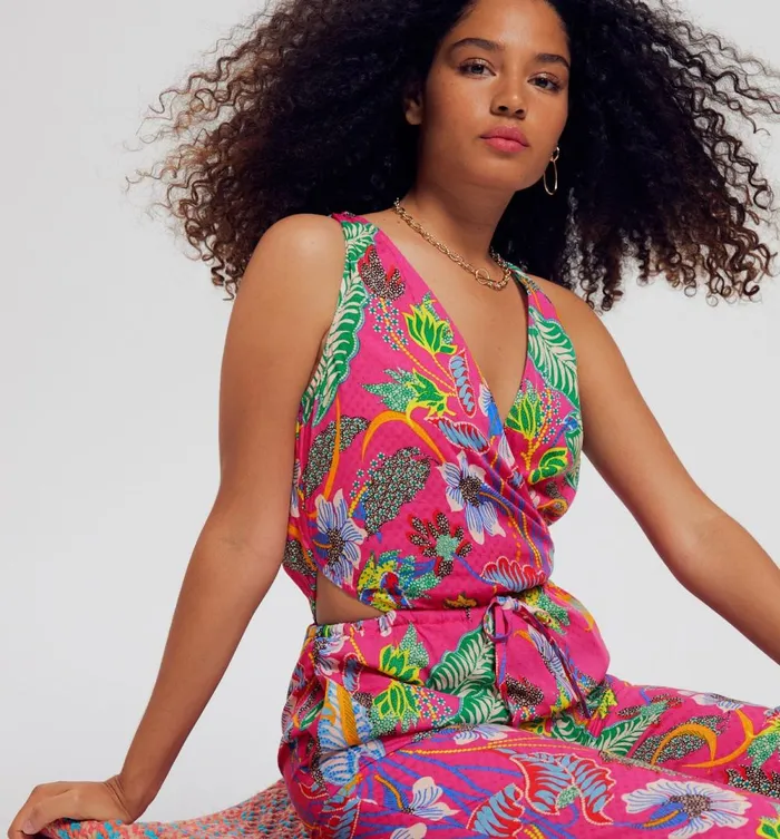 Women Patterned Jumpsuit 8211 Pink Print Promod Jumpsuits And Playsuits Women Patterned Jumpsuit 8211 Pink Print Promod Jumpsuits And Playsuits