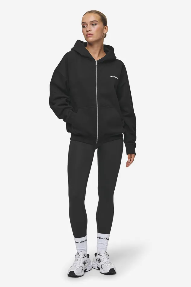 Women Pegador Hoodies Clarita Oversized Sweat Jacket Black White Gum Women Pegador Hoodies Clarita Oversized Sweat Jacket Black White Gum