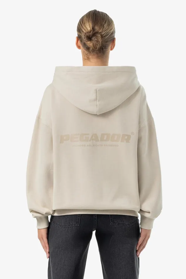 Women Pegador Hoodies Ramira Oversized Sweat Jacket Washed Light Beige