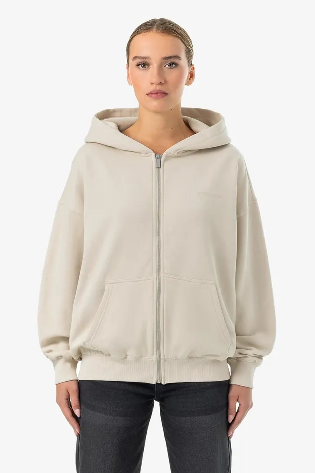 Women Pegador Hoodies Ramira Oversized Sweat Jacket Washed Light Beige