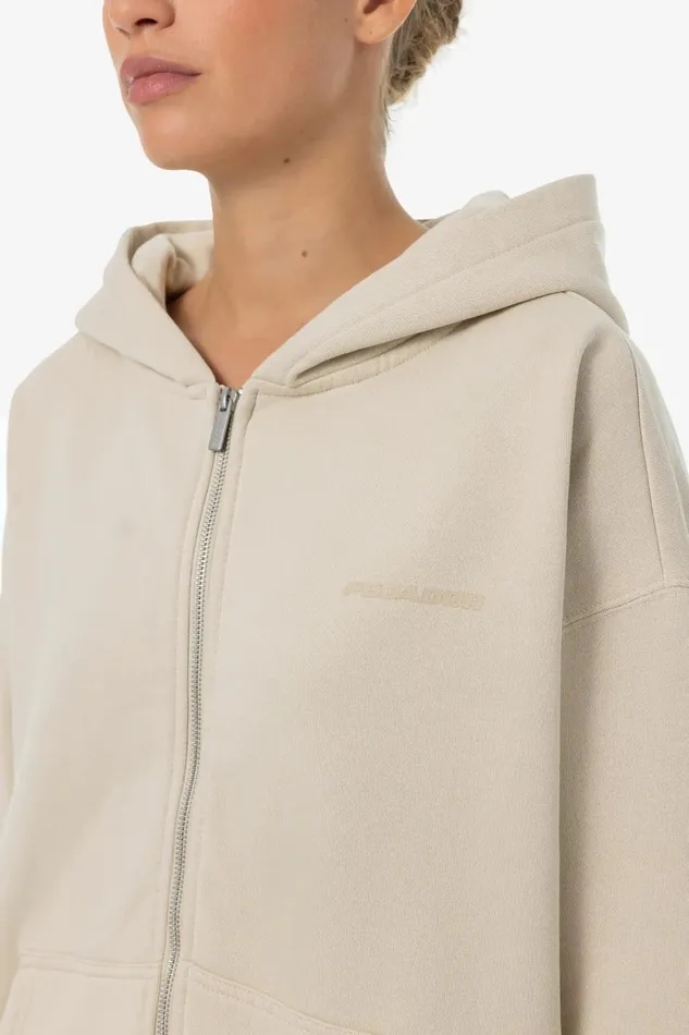 Women Pegador Hoodies Ramira Oversized Sweat Jacket Washed Light Beige