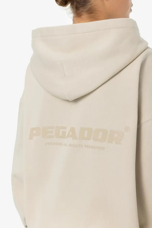 Women Pegador Hoodies Ramira Oversized Sweat Jacket Washed Light Beige