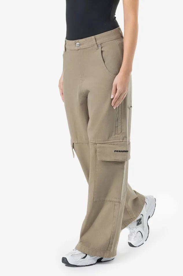 Women Pegador Jeans Taily Super Baggy Cargo Jeans Desert Taupe