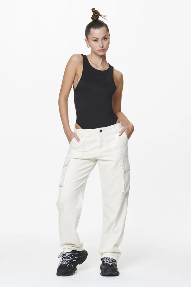 Women Pegador Pants Bodo Wide Cargo Pants Salty Cream Women Pegador Pants Bodo Wide Cargo Pants Salty Cream