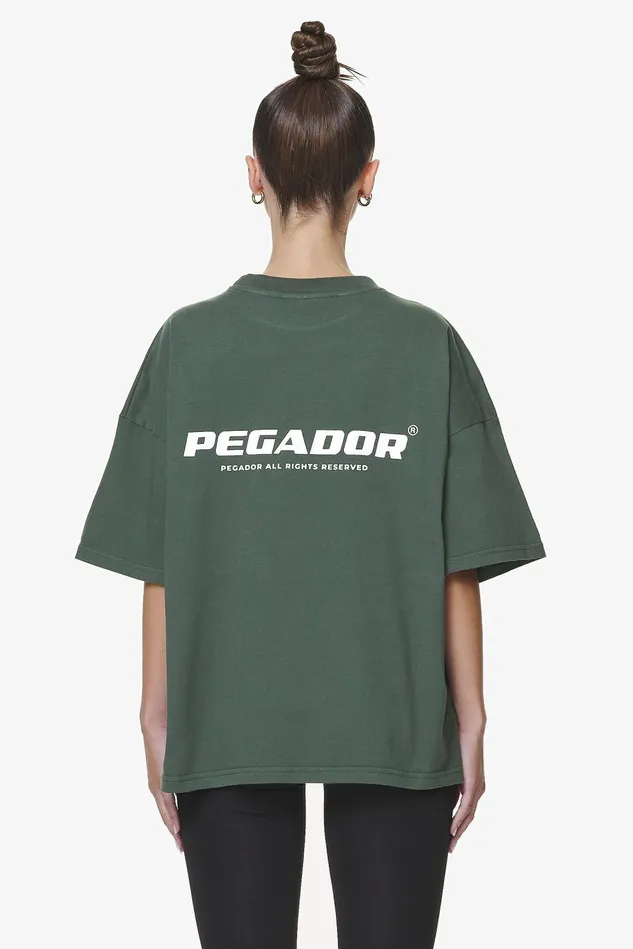 Women Pegador Tees Arendal Logo Heavy Oversized Tee Washed Sage Green