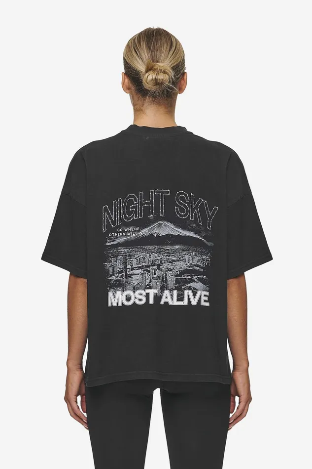 Women Pegador Tees Sonia Heavy Oversized Tee Washed Black
