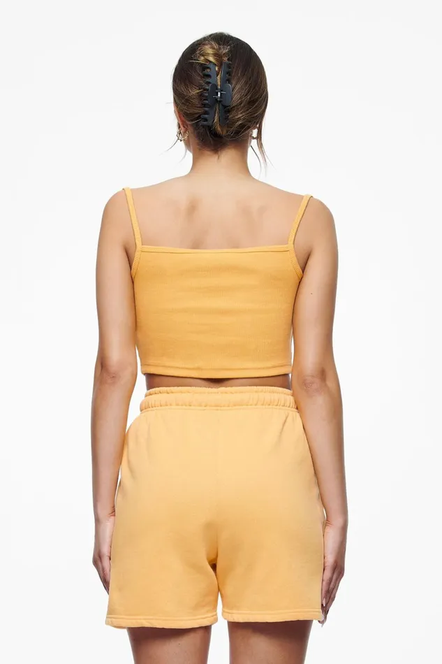 Women Pegador Tops Ruby Rib Crop Top Vintage Washed Golden Sun Women Pegador Tops Ruby Rib Crop Top Vintage Washed Golden Sun