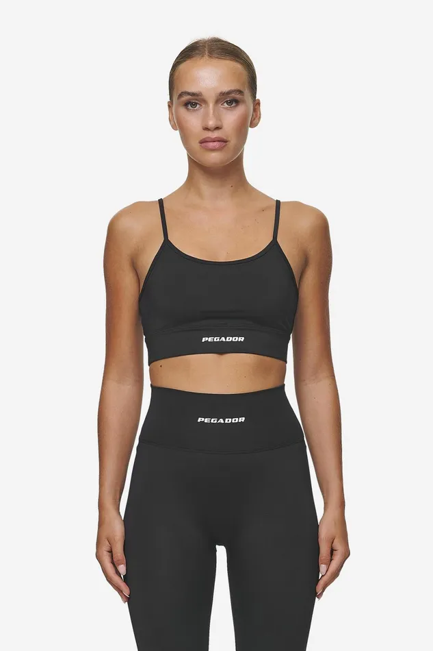 Women Pegador Tops Taja Sport Bra Black White