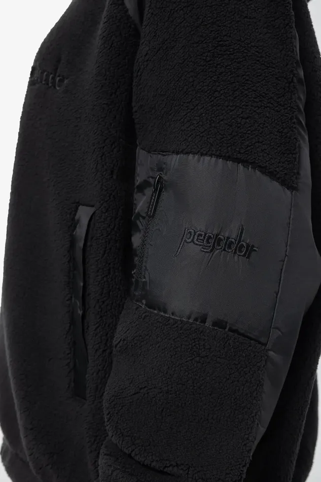 Women Pegador Zip Hoodies Bonny Teddy Fabric Mix Halfzip Black Women Pegador Zip Hoodies Bonny Teddy Fabric Mix Halfzip Black