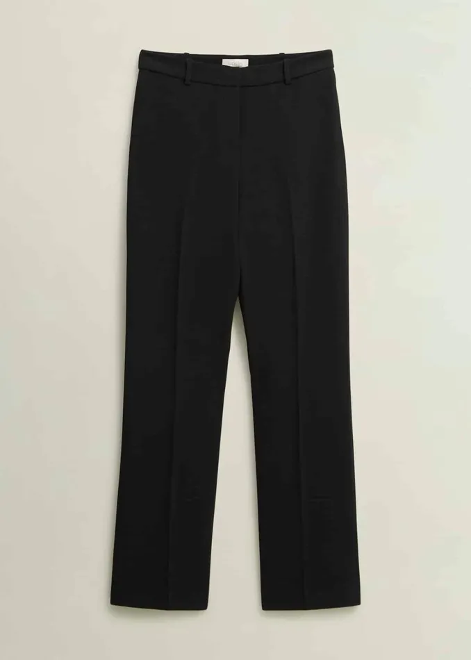 Women Petite Maya Straight Trousers Black Hobbs Trousers