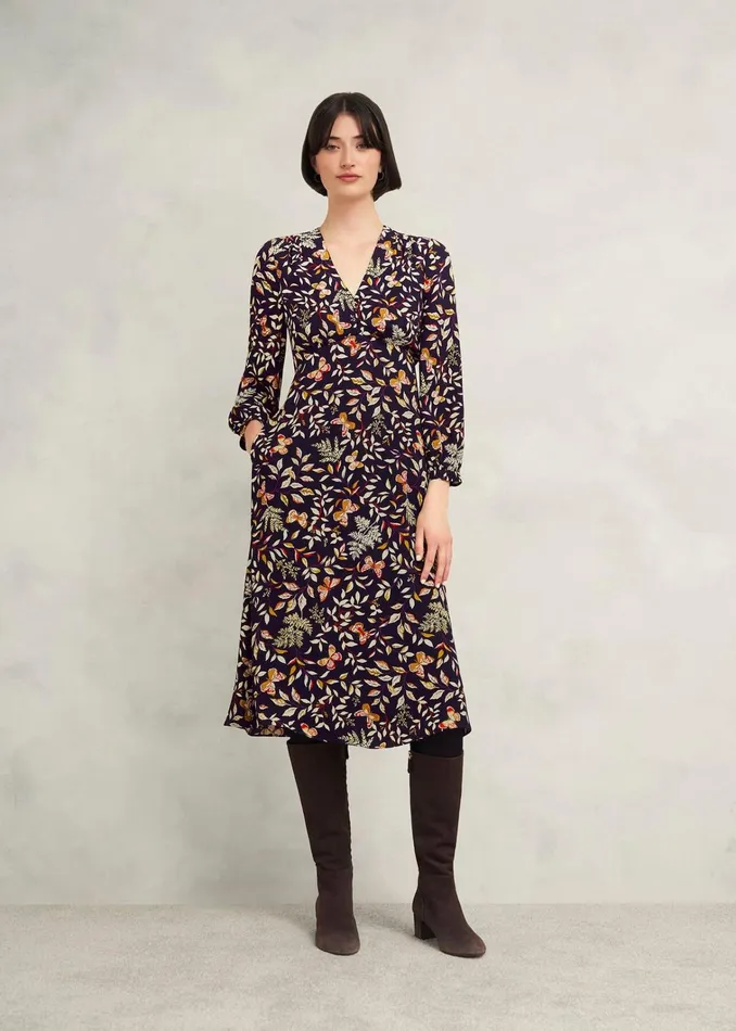 Women Petite Zainah Dress Navy Multi Hobbs Dresses and Jumpsuits