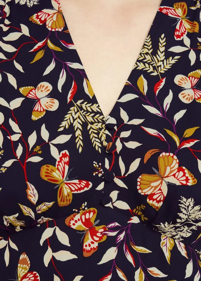 Women Petite Zainah Dress Navy Multi Hobbs Dresses and Jumpsuits