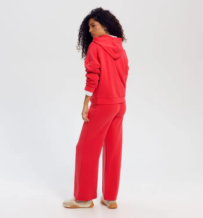 Women Plain Hoodie 8211 Cherry Red Promod Jumpers And Cardigans Women Plain Hoodie 8211 Cherry Red Promod Jumpers And Cardigans