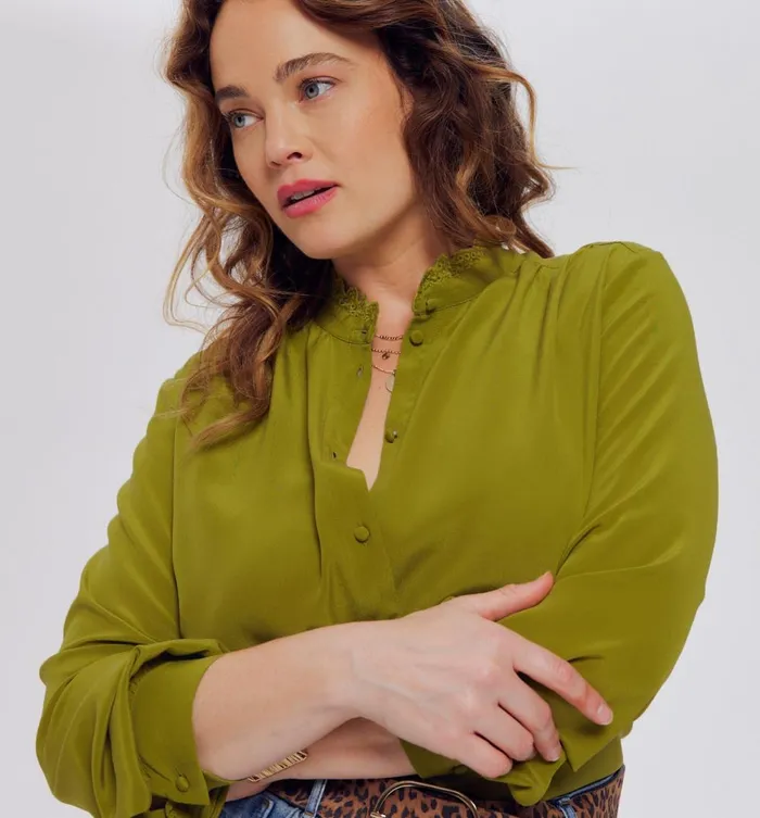 Women Plain Pure Silk Shirt 8211 Ochre Promod Shirts And Tunics Women Plain Pure Silk Shirt 8211 Ochre Promod Shirts And Tunics
