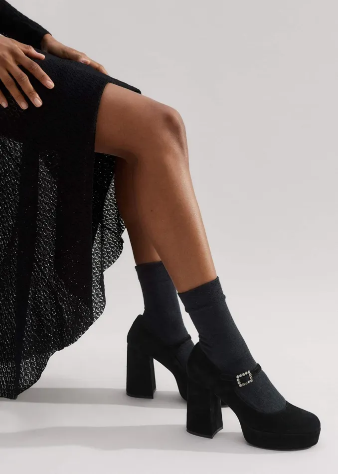 Women Platform Mary Jane Black MEEM