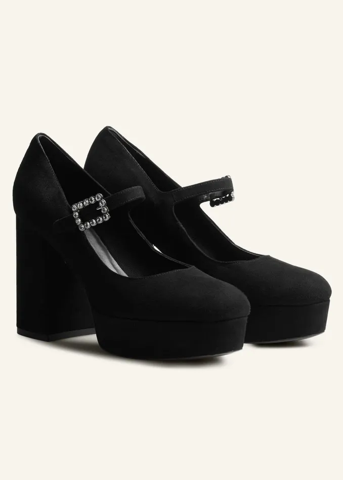 Women Platform Mary Jane Black MEEM