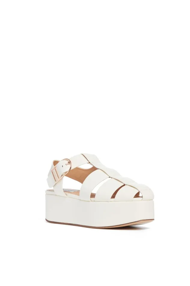 Women Platforms Gabriela Hearst Mila Plateau Sandal In Cream Leather