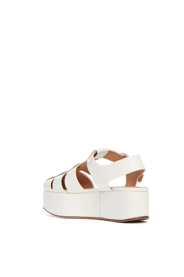 Women Platforms Gabriela Hearst Mila Plateau Sandal In Cream Leather