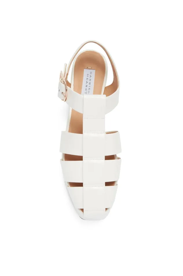 Women Platforms Gabriela Hearst Mila Plateau Sandal In Cream Leather