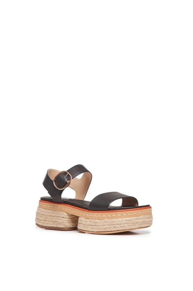 Women Platforms Gabriela Hearst Ryka Platform Sandal In Black Leather