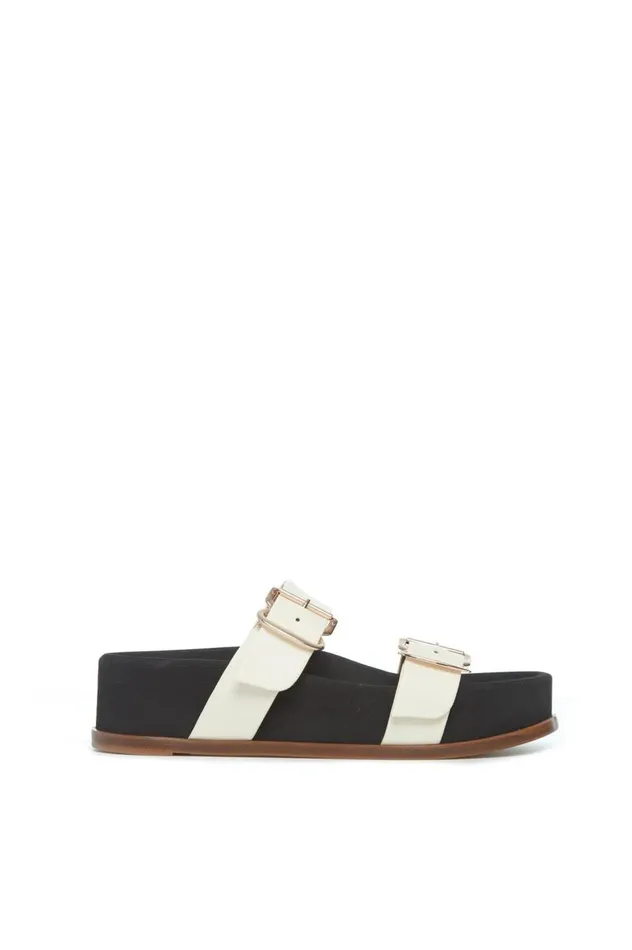 Women Platforms Gabriela Hearst Wren Flat Sandal In White Leather
