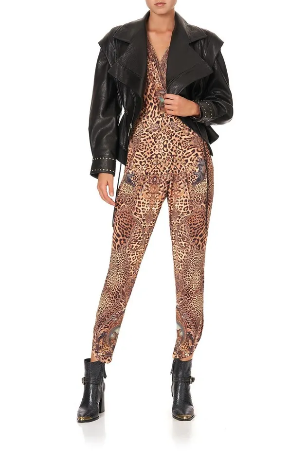 Women Playsuits and Jumpsuits Camilla Jersey Twist Front Jumpsuit Lady Lodge