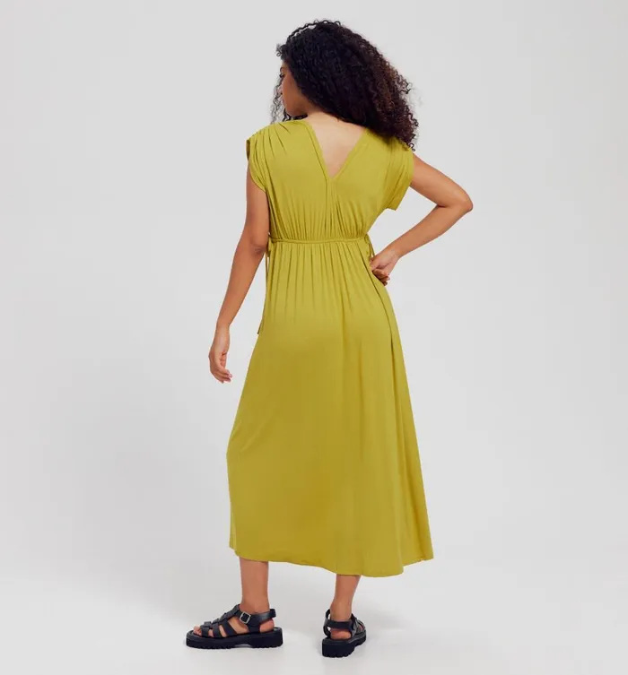 Women Pleated Dress 8211 Anise Green Promod Dresses Women Pleated Dress 8211 Anise Green Promod Dresses
